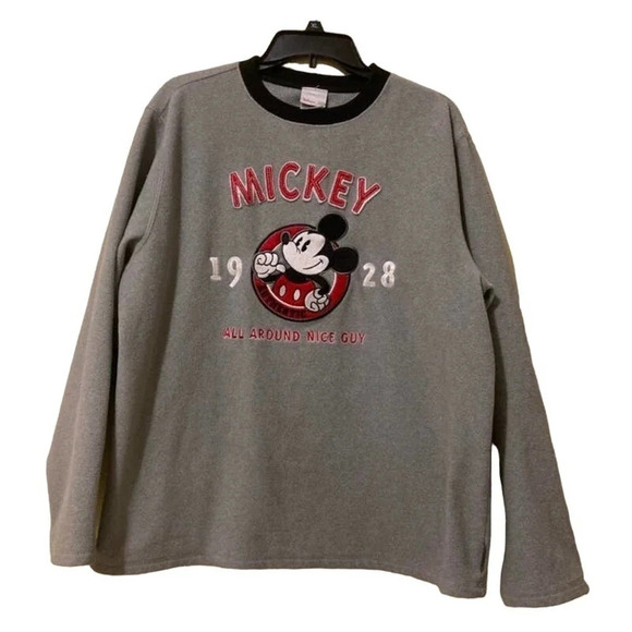 Disney Mickey Mouse 1928 gray fleece Sz M - Picture 2 of 5